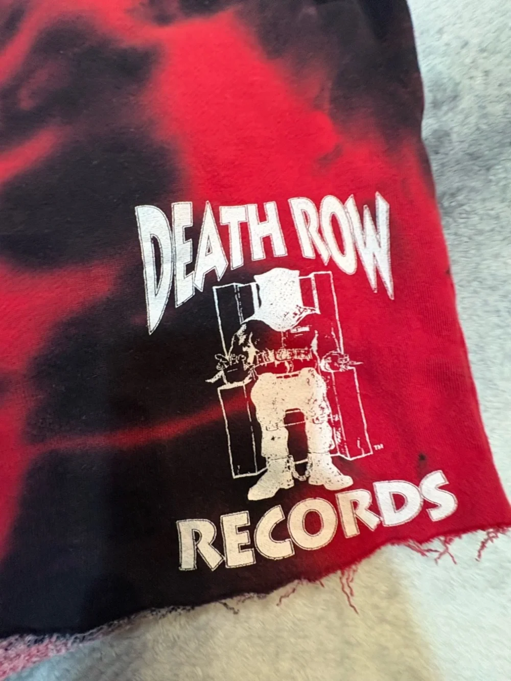 (A6) Death Row Records x Shoe Palace Red Tie Dye Fleece Shorts Men's‎ 2XL Rare